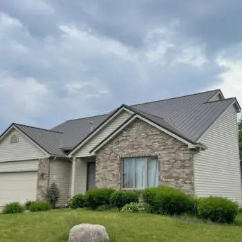 House with modern metal roofing