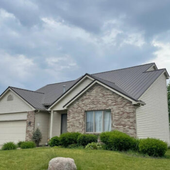 House with modern metal roofing